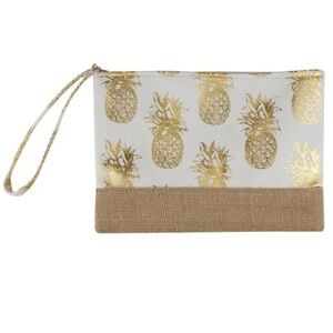 🆕Natural Pineapple/gold print bag